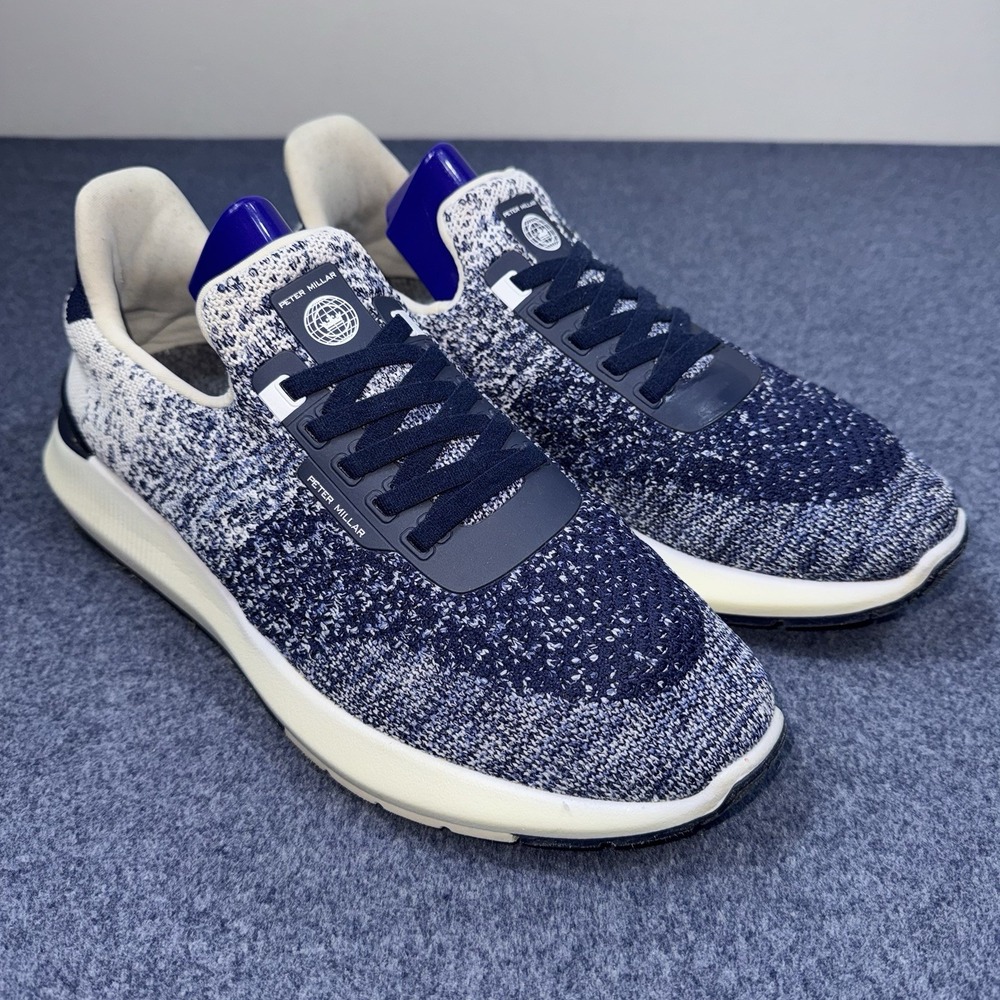 Peter Millar Hyperlight Apollo Knit Mens 8 Navy/White Slip On Shoes Sneaker